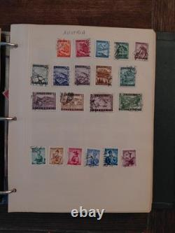 Worldwide Stamp Collection Book Vintage 100 Year Old Stamps Excellent Condition