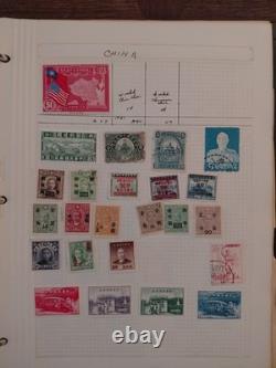 Worldwide Stamp Collection Book Vintage 100 Year Old Stamps Excellent Condition