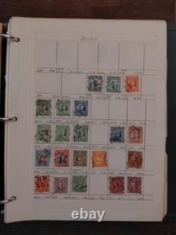 Worldwide Stamp Collection Book Vintage 100 Year Old Stamps Excellent Condition