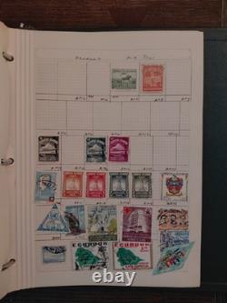 Worldwide Stamp Collection Book Vintage 100 Year Old Stamps Excellent Condition