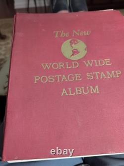 Worldwide Stamp Collection In 1958 Minkus Vintage Album. MAGNIFICENT 1800s Fwd