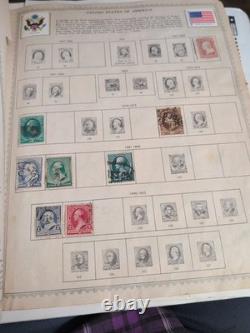 Worldwide Stamp Collection In 1958 Minkus Vintage Album. MAGNIFICENT 1800s Fwd