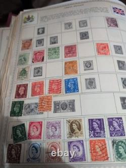 Worldwide Stamp Collection In 1958 Minkus Vintage Album. MAGNIFICENT 1800s Fwd