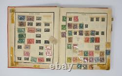 Worldwide Stamp Collection Old Scott Postage Album- 1500+ Old Hinged Used Stamps