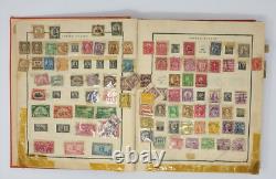 Worldwide Stamp Collection Old Scott Postage Album- 1500+ Old Hinged Used Stamps