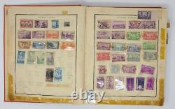 Worldwide Stamp Collection Old Scott Postage Album- 1500+ Old Hinged Used Stamps