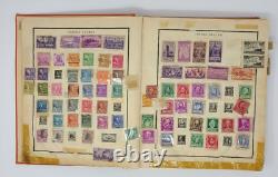 Worldwide Stamp Collection Old Scott Postage Album- 1500+ Old Hinged Used Stamps