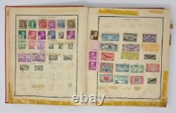 Worldwide Stamp Collection Old Scott Postage Album- 1500+ Old Hinged Used Stamps