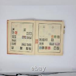 Worldwide Stamp Collection Old Scott Postage Album- 1500+ Old Hinged Used Stamps