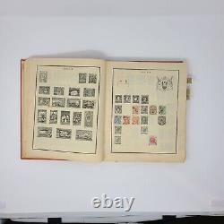 Worldwide Stamp Collection Old Scott Postage Album- 1500+ Old Hinged Used Stamps