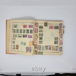 Worldwide Stamp Collection Old Scott Postage Album- 1500+ Old Hinged Used Stamps