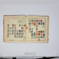 Worldwide Stamp Collection Old Scott Postage Album- 1500+ Old Hinged Used Stamps