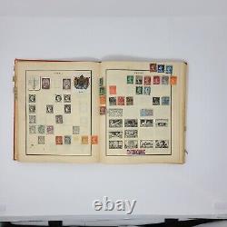 Worldwide Stamp Collection Old Scott Postage Album- 1500+ Old Hinged Used Stamps