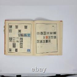 Worldwide Stamp Collection Old Scott Postage Album- 1500+ Old Hinged Used Stamps