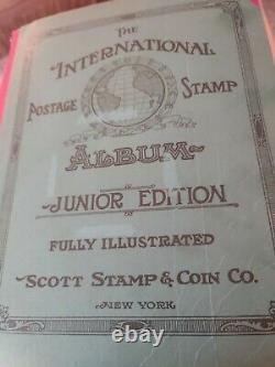 Worldwide stamp collection in 1928 Scott album. SERIOUS COLLECTORS THIS IS IT