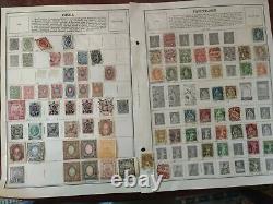 Worldwide stamp collection in minkus and Harris album pages from 1850s forward