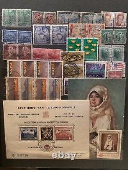 Worldwide stamps collections lots pairs & blocks in album