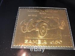 Zambia 100 Jahre Automobil 25x Gold-Briefmarken Jubiläums-Edition Album 1987