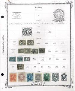 1844-1940 Brésil Mint & Utilisé Collection De Timbres-poste Album Pages Valeur 825 $