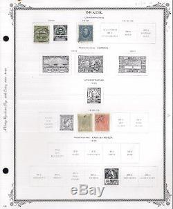 1844-1940 Brésil Mint & Utilisé Collection De Timbres-poste Album Pages Valeur 825 $