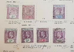 1861-1908 Grenade Qv Early Collection Lot On Old Album Page Used & Mh Inc Sg1
