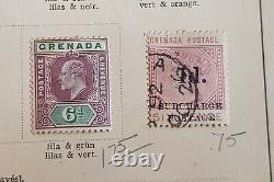 1861-1908 Grenade Qv Early Collection Lot On Old Album Page Used & Mh Inc Sg1