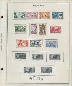 1914-1954 Collection De Philatélie Et De Philatélie D'inde Française Sur Les Pages De L'album Valeur: 2 300 $