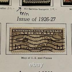 1918-1930 Monnaie Utilisé U. S. Timbre De Courrier Aérien Curtiss Jenny, #614-616 Page D'album De Lot