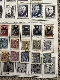 1942-1953 Turquie M&u Lot De Timbres Sur La Page De L'album Resmi Overprints, Fiscal, Short Set