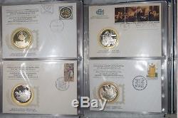 1975 -1977 Society Postmasters Album 36 Médailles D'argent X 20g + Fdc Complete Set