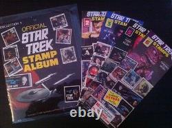 1977 Star Trek Timbre Album & 4 De 6 Packs De Timbres-rare Timbres Célébrités Nyc