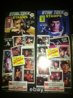 1977 Star Trek Timbre Album & 4 De 6 Packs De Timbres-rare Timbres Célébrités Nyc