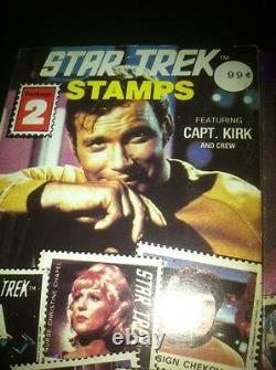 1977 Star Trek Timbre Album & 4 De 6 Packs De Timbres-rare Timbres Célébrités Nyc