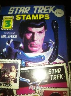 1977 Star Trek Timbre Album & 4 De 6 Packs De Timbres-rare Timbres Célébrités Nyc