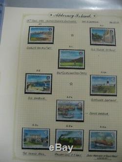 1983 -2009 Alderney Guernsey Collection Dans 2 Albums Decimal Fv £ 393