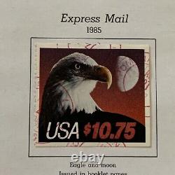 1985 Lot De Timbres Américains Sur La Page D'album. 10,75 $ Idée Cadeau Eagle Pour Grand-père Papa