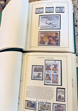 2 Albums de timbres-poste commémoratifs Scott de la Seconde Guerre mondiale 1989-1998 1 300 timbres internationaux MNH