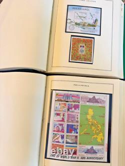 2 Albums de timbres-poste commémoratifs Scott de la Seconde Guerre mondiale 1989-1998 1 300 timbres internationaux MNH