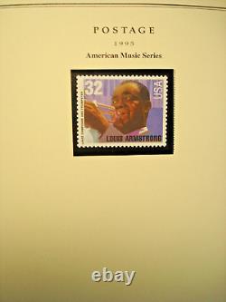 735 timbres neufs de la Monnaie des États-Unis dans l'album de timbres-poste nationaux de Scott de 1995 à 2002