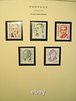 735 timbres neufs de la Monnaie des États-Unis dans l'album de timbres-poste nationaux de Scott de 1995 à 2002