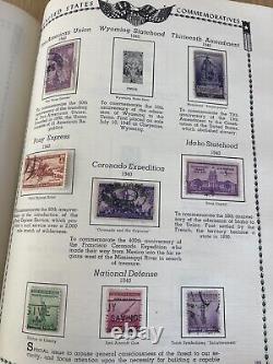 ALBUM DE TIMBRES AMÉRICAINS 1847-1967 AVEC 804 TIMBRES NEUFS ET OBLITÉRÉS EN CHARNIÈRE