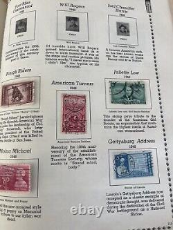 ALBUM DE TIMBRES AMÉRICAINS 1847-1967 AVEC 804 TIMBRES NEUFS ET OBLITÉRÉS EN CHARNIÈRE