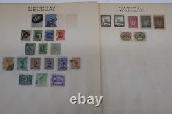 Album-2 vintage de collection de timbres du monde entier avec plus de 1 400 timbres – 137 pages