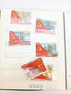 Album Avec Timbres de l'URSS Divers Timbres de Collection Rares et Anciens Soviétiques