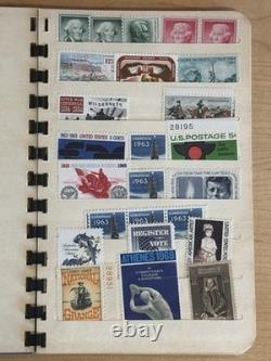 Album ancien de collection de timbres du monde entier, États-Unis, ONU, Suisse, enveloppes premier jour et vignettes de Noël