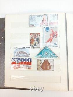 Album avec des timbres de l'URSS, des timbres de collection variés, des timbres anciens rares, des timbres soviétiques anciens.