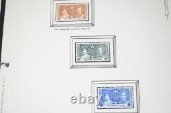 Album de Couronnement de la Monnaie de l'Empire Britannique 1937 Collection de 170+ Timbres & 10+ Paires