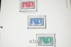 Album de Couronnement de la Monnaie de l'Empire Britannique 1937 Collection de 170+ Timbres & 10+ Paires
