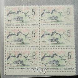 Album de collection de blocs de timbres-poste américains vintage, plus de 200 timbres, blocs de planche