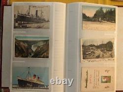 Album de collection de cartes postales vintage 180 - Début des années 1900, WWII, WWI, timbres postés